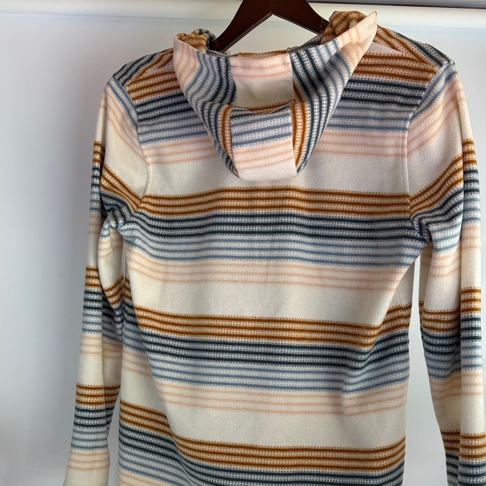 O'Neill Cream and Blue Striped Zip Up Jacket - Picture 4 of 8